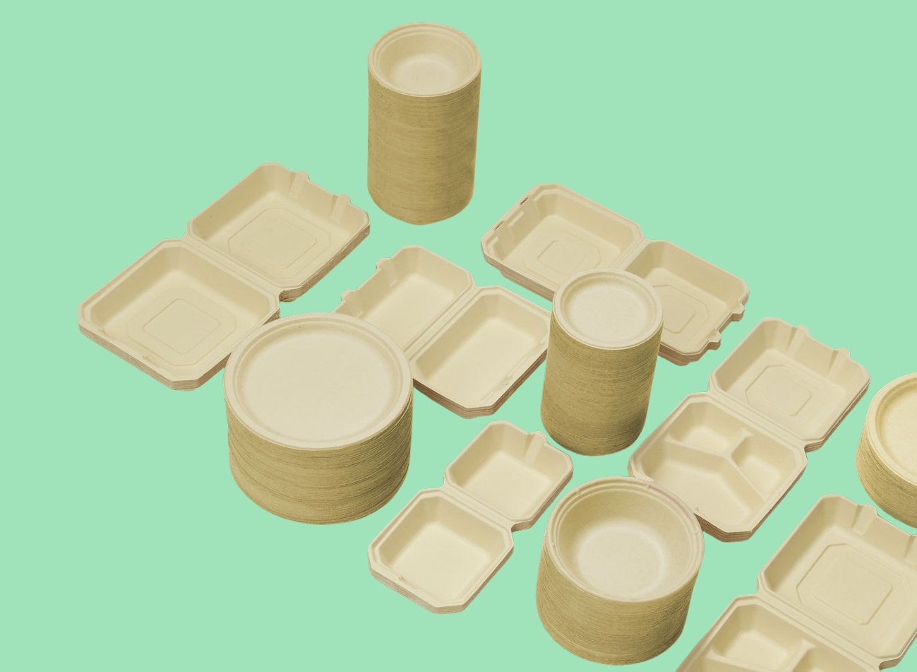 Tellus products together - seafoam green background